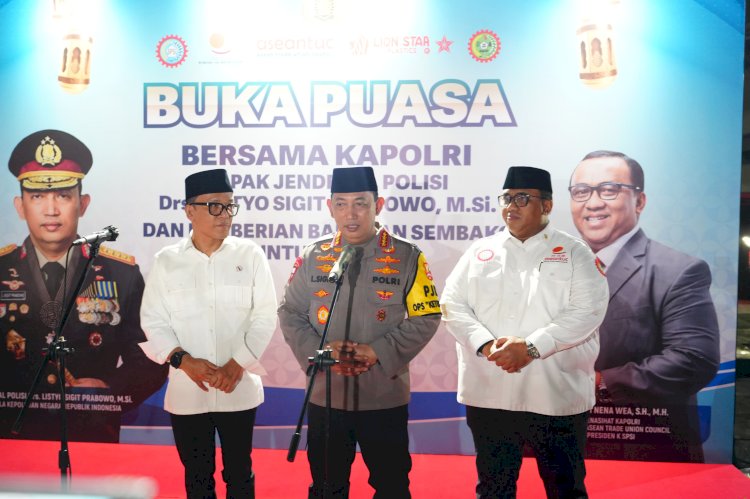 Buka Bersama Dengan Buruh, Kapolri Sampaikan Kabar Gembira