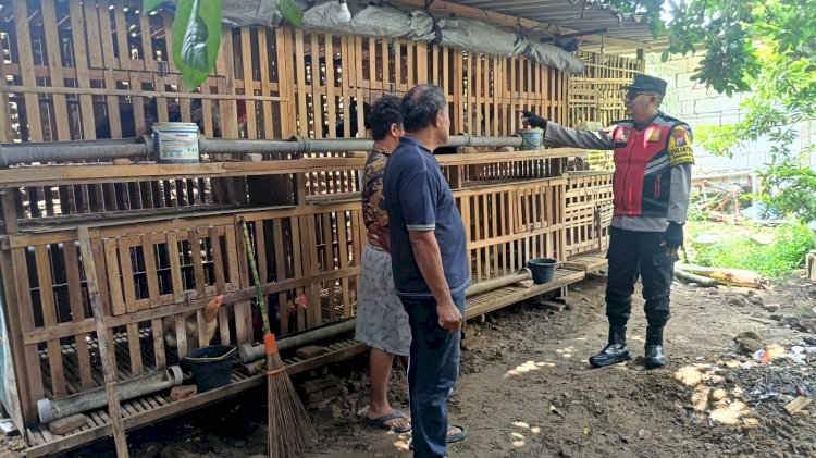 Bhabinkamtibmas Desa Singkalan Balongbendo Pantau Peternakan Ayam Guna Dukung Swasembada Pangan Mandiri