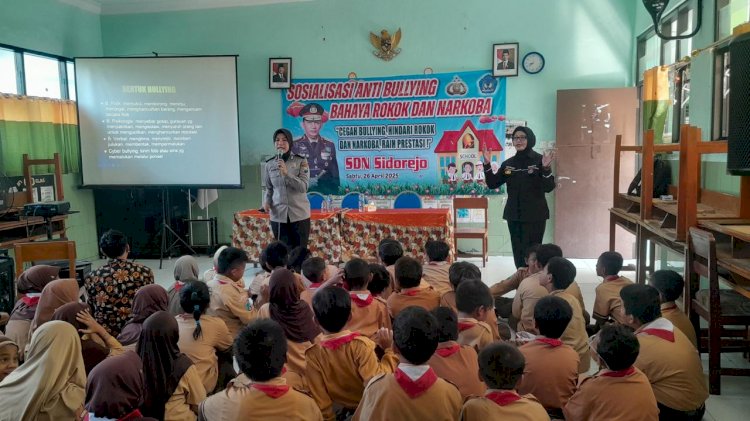 Polsek Krian Edukasi Bahaya Bullying dan Narkoba di SDN Sidorejo