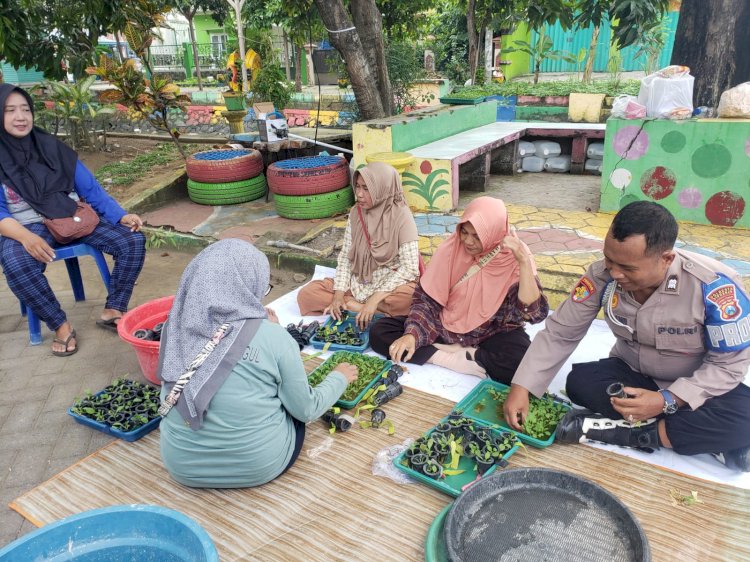 Polsek Prambon Dukung Ketahanan Pangan Turut Kontrol Lahan Ketela