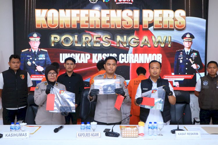 Kurang dari 24 Jam, Polres Ngawi Berhasil Ungkap Kasus Curanmor 17 TKP Lintas Provinsi