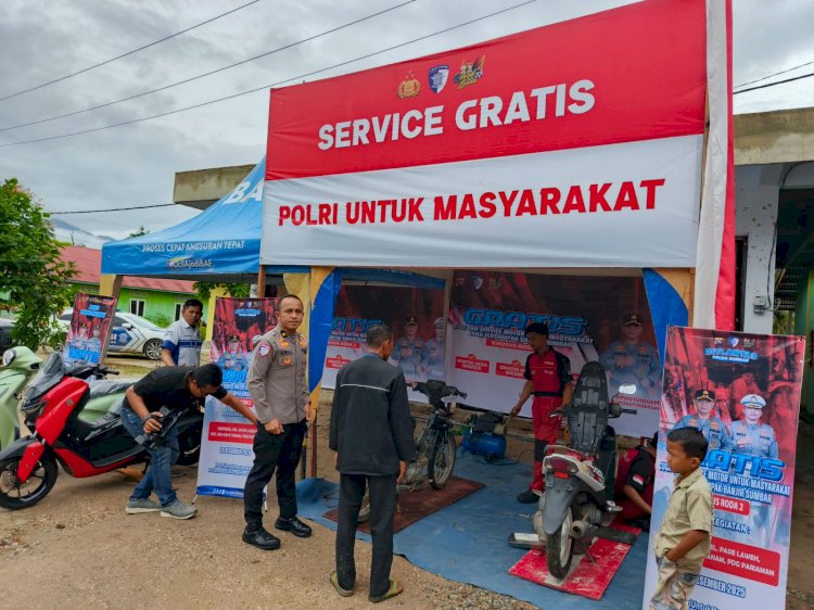 Ringankan Beban Warga, Polri Hadirkan Layanan Servis Kendaraan Gratis di Padang Pariaman