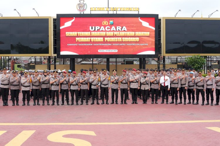 Sertijab Pejabat Utama dan Pelantikan Kasat PPA-PPO di Polresta Sidoarjo